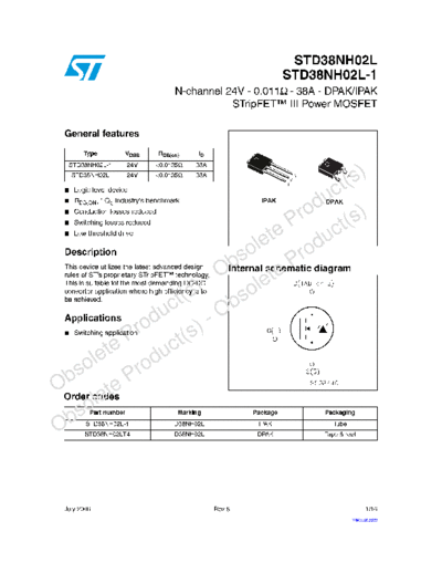 Various std38nh02l  . Electronic Components Datasheets Various std38nh02l.pdf