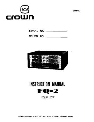 Crown International hfe crown eq-2 en  Crown International Audio EQ-2 hfe_crown_eq-2_en.pdf