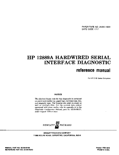 HP 02100-90169 Feb-1978  HP 1000 Diagnostics 02100-90169_Feb-1978.pdf