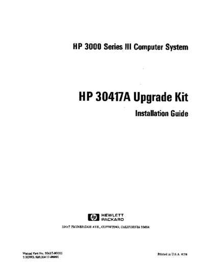 HP 30417-90001 SII-IIIupgFeb80  HP 3000 seriesIII 30417-90001_SII-IIIupgFeb80.pdf