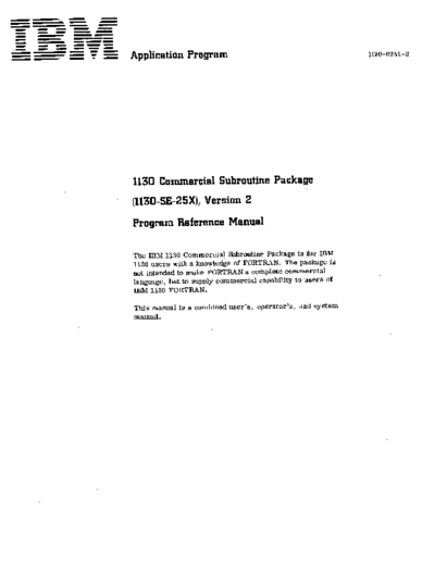 IBM H20-0241-2 1130 Commercial Subroutine Package 1967  IBM 1130 subroutines H20-0241-2_1130_Commercial_Subroutine_Package_1967.pdf