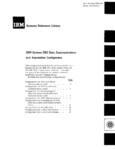 IBM A22-6824-1_System_360_Data_Comm_Configurator_Oct64  IBM 360 configurator A22-6824-1_System_360_Data_Comm_Configurator_Oct64.pdf