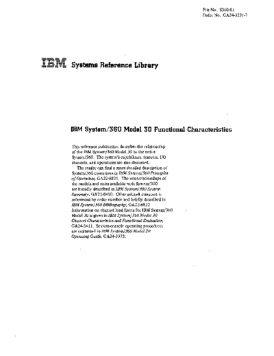 IBM GA24-3231-7 360-30 funcChar  IBM 360 funcChar GA24-3231-7_360-30_funcChar.pdf