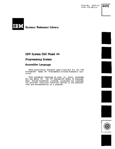 IBM c28-6811-1 360 44 Asm  IBM 360 model44 c28-6811-1_360_44_Asm.pdf