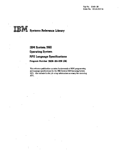 IBM GC24-3337-6 RPG Language Specifications Jul73  IBM 360 rpg GC24-3337-6_RPG_Language_Specifications_Jul73.pdf