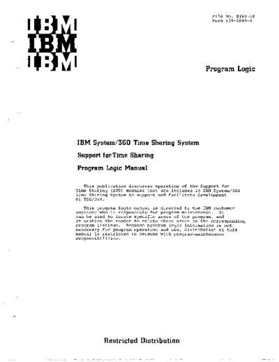 IBM GY28-2040-0 Time Sharing System Support for Time Sharing PLM Oct67  IBM 360 tss GY28-2040-0_Time_Sharing_System_Support_for_Time_Sharing_PLM_Oct67.pdf