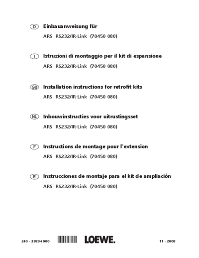 Loewe 33894 000 ARS RS232C   IR Link L2712 70450 080 DRUCK 27 11 .indd  Loewe Installation_instructions 70450080 Module RS232C_IR-Link L27xx 33894_000_ARS_RS232C _ IR_Link_L2712_70450 080_DRUCK_27_11_.indd.pdf