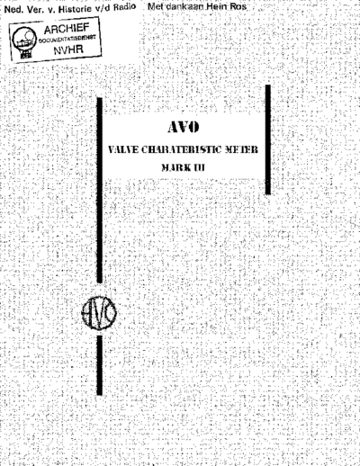 AVO AVO VCMMkIII  . Rare and Ancient Equipment AVO VCMMkIII AVO_VCMMkIII.pdf