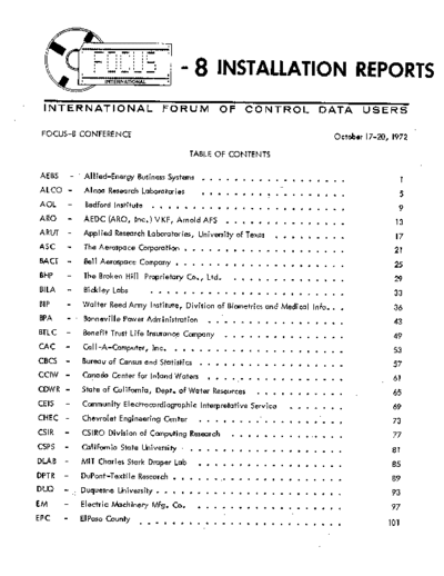 cdc FOCUS-8 Installation Reports Oct72  . Rare and Ancient Equipment cdc focus FOCUS-8_Installation_Reports_Oct72.pdf