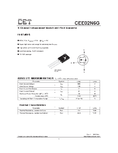 CET cee02n6g  . Electronic Components Datasheets Active components Transistors CET cee02n6g.pdf