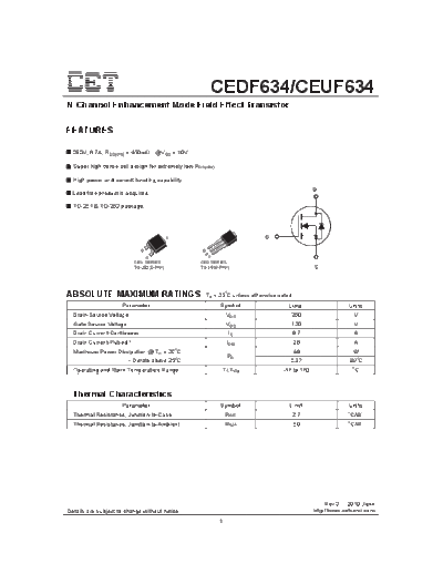CET ceuf634 cedf634  . Electronic Components Datasheets Active components Transistors CET ceuf634_cedf634.pdf