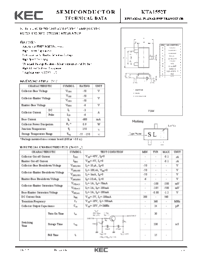 KEC kta1552t  . Electronic Components Datasheets Active components Transistors KEC kta1552t.pdf