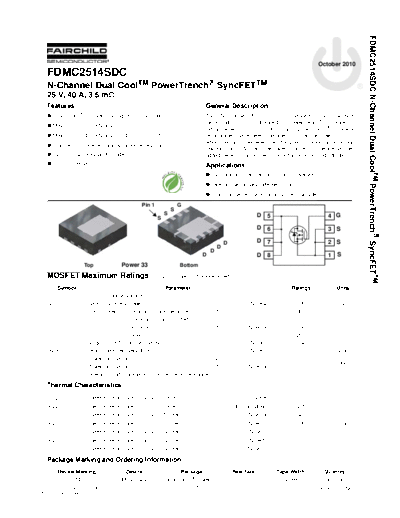 Fairchild Semiconductor fdmc2514sdc  . Electronic Components Datasheets Active components Transistors Fairchild Semiconductor fdmc2514sdc.pdf