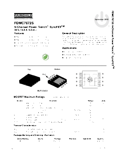 Fairchild Semiconductor fdmc7672s  . Electronic Components Datasheets Active components Transistors Fairchild Semiconductor fdmc7672s.pdf