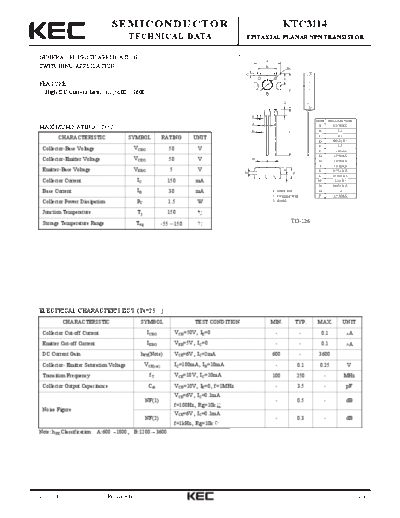 . Electronic Components Datasheets ktc3114  . Electronic Components Datasheets Active components Transistors KEC ktc3114.pdf