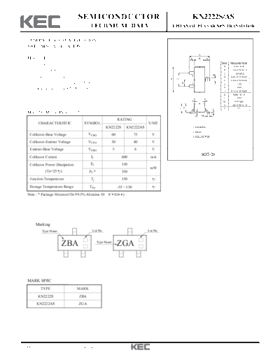 KEC kn2222as s  . Electronic Components Datasheets Active components Transistors KEC kn2222as_s.pdf