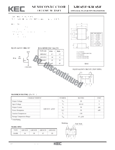 KEC krc651f  . Electronic Components Datasheets Active components Transistors KEC krc651f.pdf
