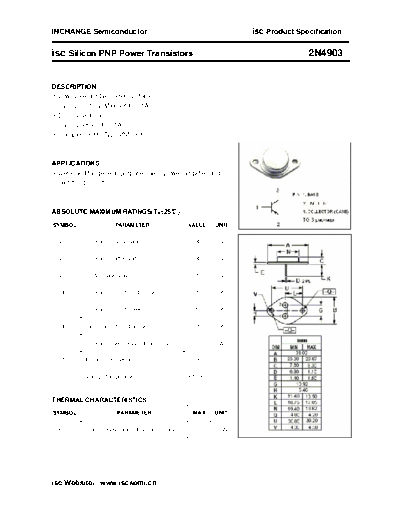 Inchange Semiconductor 2n4903  . Electronic Components Datasheets Active components Transistors Inchange Semiconductor 2n4903.pdf