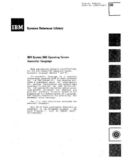 IBM GC28-6514-7 OS Assembler Rel 20 Dec70  IBM 360 os R20.0_Jan71 GC28-6514-7_OS_Assembler_Rel_20_Dec70.pdf
