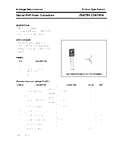 Inchange Semiconductor 2sa794 2sa794a  . Electronic Components Datasheets Active components Transistors Inchange Semiconductor 2sa794_2sa794a.pdf