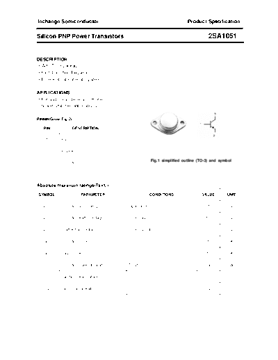 Inchange Semiconductor 2sa1051  . Electronic Components Datasheets Active components Transistors Inchange Semiconductor 2sa1051.pdf