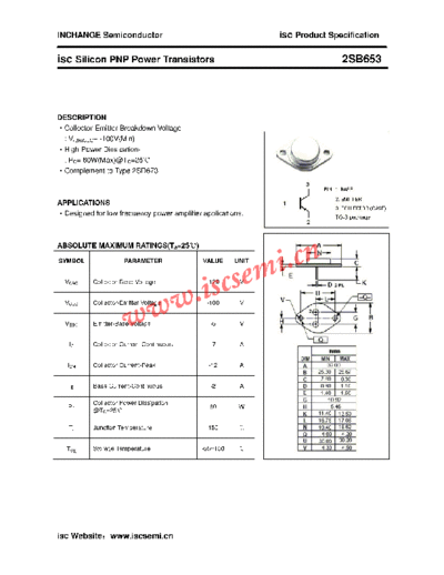 Inchange Semiconductor 2sb653  . Electronic Components Datasheets Active components Transistors Inchange Semiconductor 2sb653.pdf