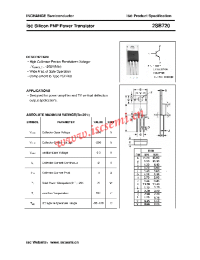 Inchange Semiconductor 2sb720  . Electronic Components Datasheets Active components Transistors Inchange Semiconductor 2sb720.pdf