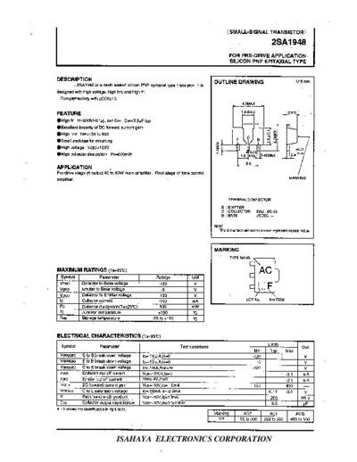 Isahaya 2sa1948  . Electronic Components Datasheets Active components Transistors Isahaya 2sa1948.pdf