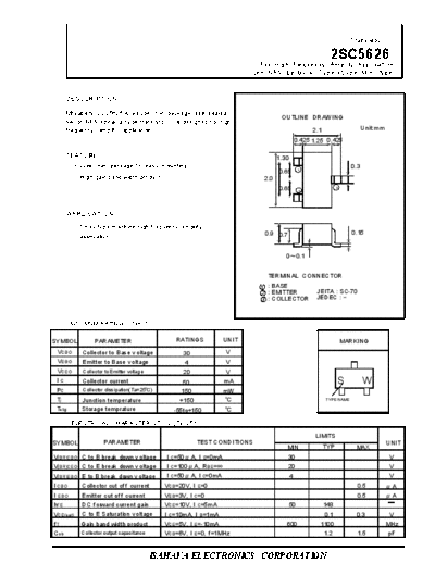 . Electronic Components Datasheets 2sc5626  . Electronic Components Datasheets Active components Transistors Isahaya 2sc5626.pdf