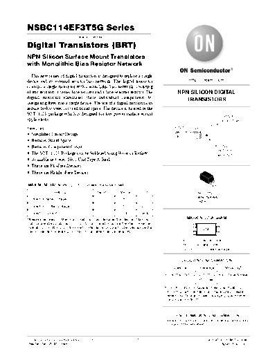 ON Semiconductor nsbc114ef3-d  . Electronic Components Datasheets Active components Transistors ON Semiconductor nsbc114ef3-d.pdf