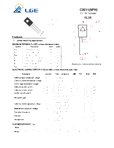 LGE c2611  . Electronic Components Datasheets Active components Transistors LGE c2611.pdf