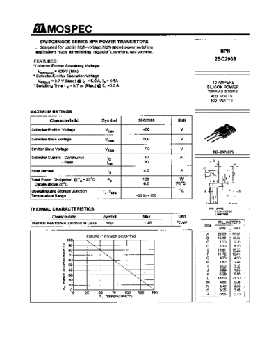Mospec 2sc2938  . Electronic Components Datasheets Active components Transistors Mospec 2sc2938.pdf
