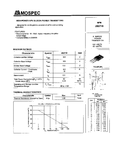 . Electronic Components Datasheets 2sd718  . Electronic Components Datasheets Active components Transistors Mospec 2sd718.pdf