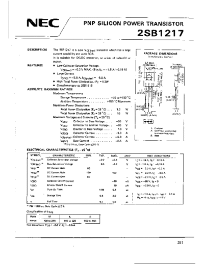 NEC 2sb1217  . Electronic Components Datasheets Active components Transistors NEC 2sb1217.pdf