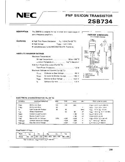 NEC 2sb734  . Electronic Components Datasheets Active components Transistors NEC 2sb734.pdf