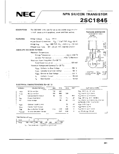 NEC 2sc1845  . Electronic Components Datasheets Active components Transistors NEC 2sc1845.pdf