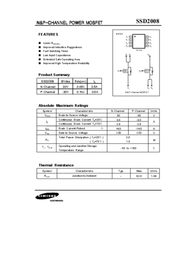 . Electronic Components Datasheets ssd2008  . Electronic Components Datasheets Active components Transistors Samsung ssd2008.pdf