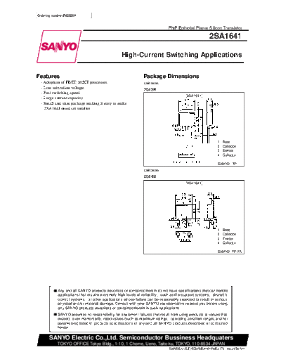 . Electronic Components Datasheets 2sa1641  . Electronic Components Datasheets Active components Transistors Sanyo 2sa1641.pdf