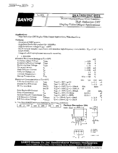Sanyo 2sa1850  . Electronic Components Datasheets Active components Transistors Sanyo 2sa1850.pdf