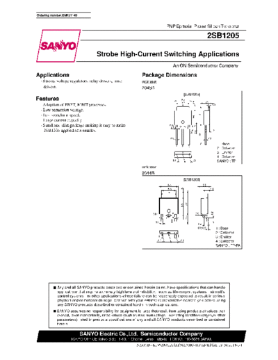 Sanyo 2sb1205  . Electronic Components Datasheets Active components Transistors Sanyo 2sb1205.pdf