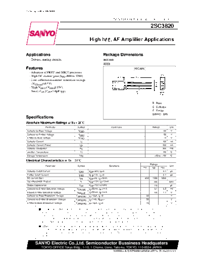 . Electronic Components Datasheets 2sc3820  . Electronic Components Datasheets Active components Transistors Sanyo 2sc3820.pdf