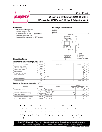 Sanyo 2sc4124  . Electronic Components Datasheets Active components Transistors Sanyo 2sc4124.pdf