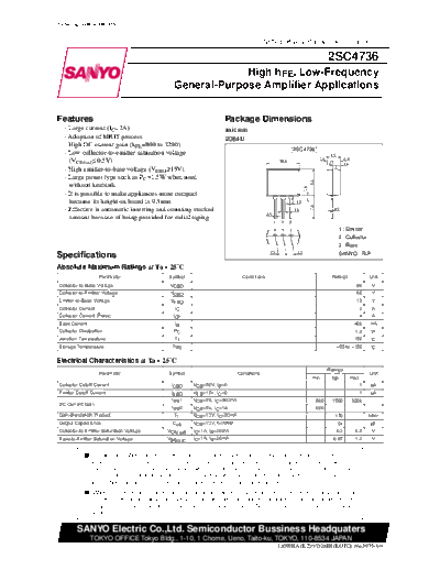 . Electronic Components Datasheets 2sc4736  . Electronic Components Datasheets Active components Transistors Sanyo 2sc4736.pdf