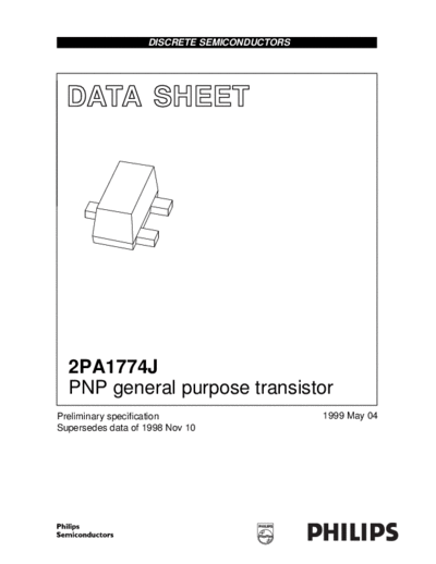 Philips 2pa1774j 2  . Electronic Components Datasheets Active components Transistors Philips 2pa1774j_2.pdf