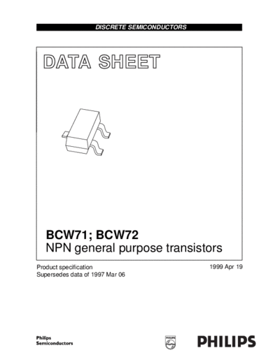 Philips bcw71 bcw72 3  . Electronic Components Datasheets Active components Transistors Philips bcw71_bcw72_3.pdf