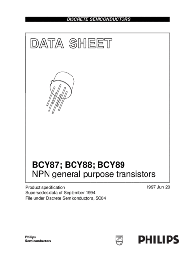 Philips bcy87 bcy88 bcy89 cnv 2  . Electronic Components Datasheets Active components Transistors Philips bcy87_bcy88_bcy89_cnv_2.pdf