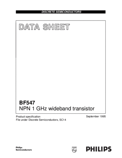 . Electronic Components Datasheets bf547 2  . Electronic Components Datasheets Active components Transistors Philips bf547_2.pdf