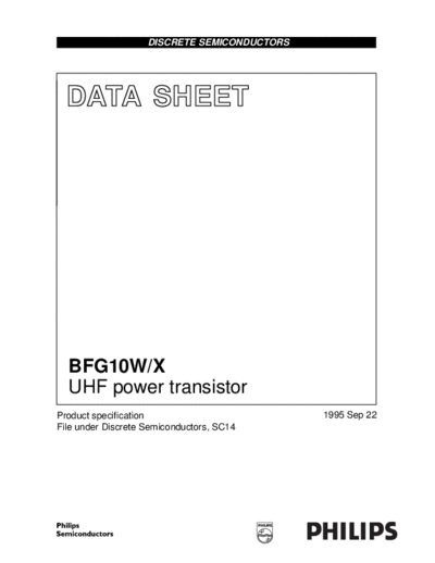 Philips bfg10wx 1  . Electronic Components Datasheets Active components Transistors Philips bfg10wx_1.pdf