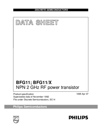 Philips bfg11 bfg11x 3  . Electronic Components Datasheets Active components Transistors Philips bfg11_bfg11x_3.pdf