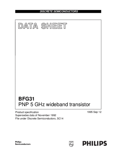 Philips bfg31 2  . Electronic Components Datasheets Active components Transistors Philips bfg31_2.pdf